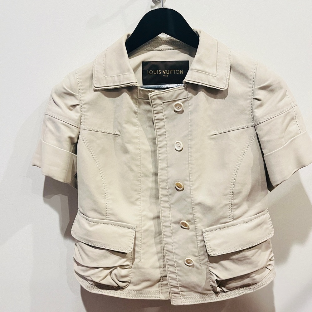 Louis Vuitton Cream Utility Jacket with Prominent Collar